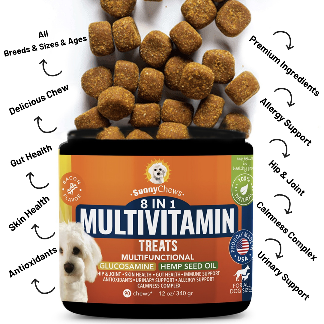 8 in 1 Dog Multivitamin for Dogs 90 Chews - 12oz