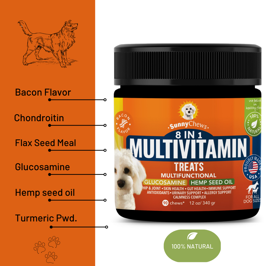 8 in 1 Dog Multivitamin for Dogs 90 Chews - 12oz